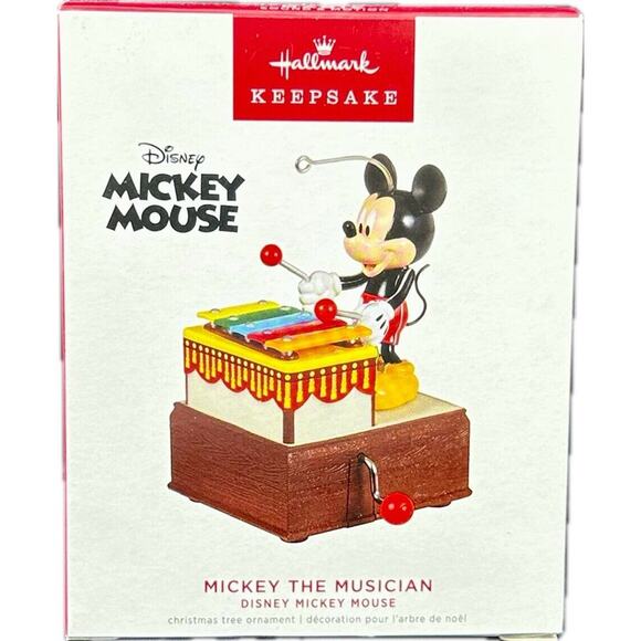 Hallmark MICKEY THE MUSICIAN Disney 2022 Keepsake Magic Ornament Sound Motion - Picture 1 of 7